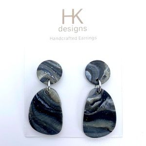 🆕Handcrafted Dark Marble Earrings
